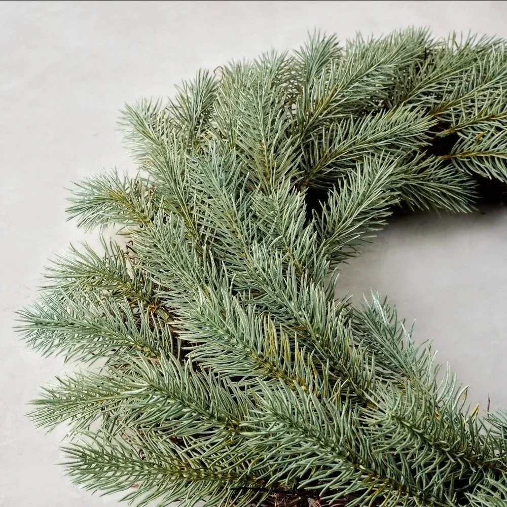Real Touch Silver Pine Wreath - Magnolia Market Christmas Decor by Joanna Gaines